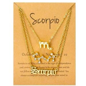 3 pcs Scorpio Zodiac Minimalist layered necklace